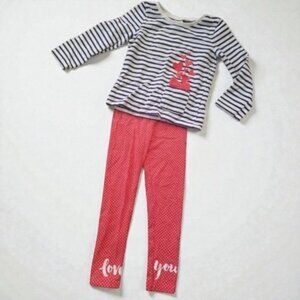 CARTER’S Blue and Pink LOVE YOU Legging Pant Set Girls Size 4T